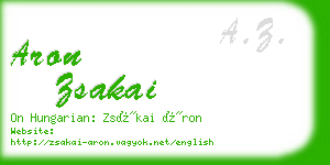 aron zsakai business card